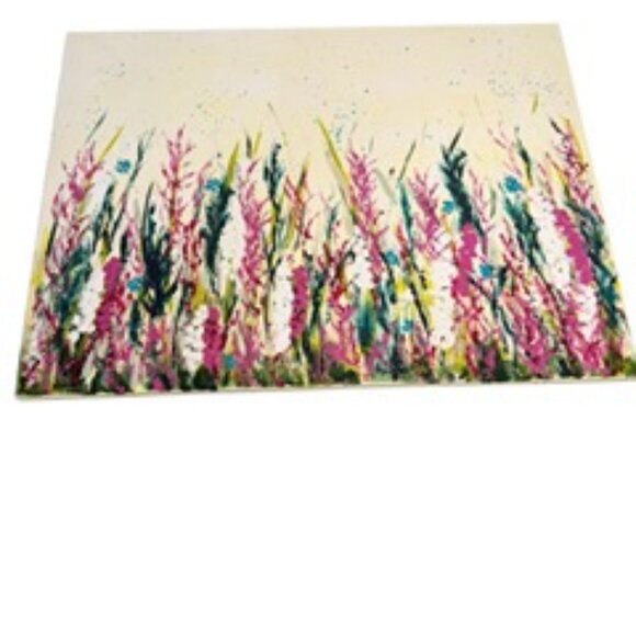 Original Artwork Acrylic on Canvas Field of Wildflowers 16 x 20 - Picture 5 of 16